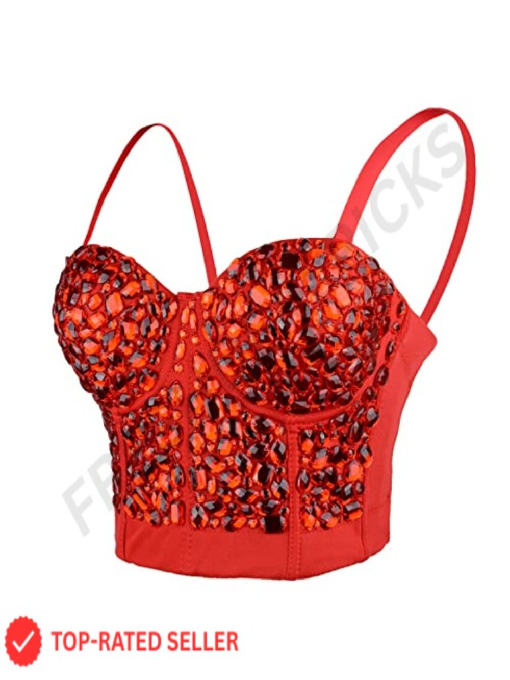 Rhinestone Bustier Crop Top Push Up Corset Bra